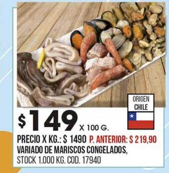 Coto Variado de mariscos congelados oferta