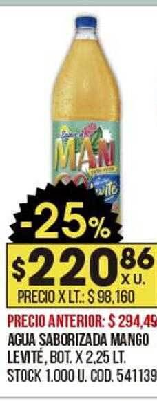 Coto Agua saborizada mango levité oferta