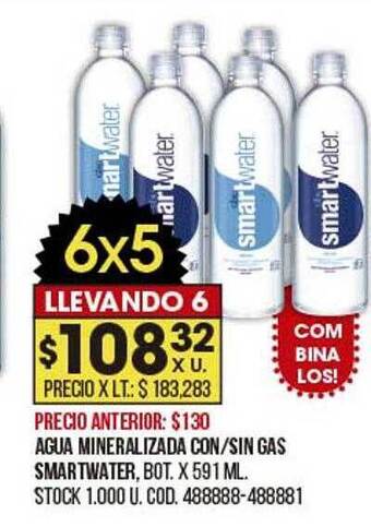 Coto Agua mineralizada con sin gas smartwater oferta