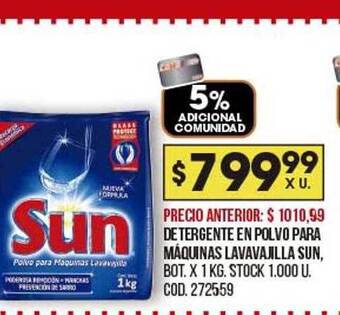 Coto Detergente en polvo para máquinas lavavajilla sun oferta