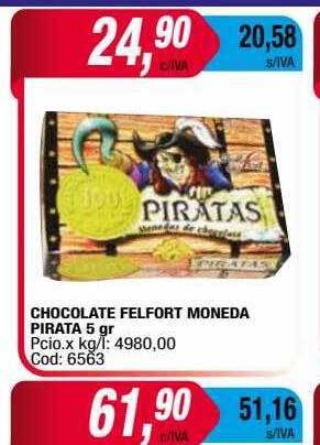 Maxiconsumo Chocolate felfort moneda pirata oferta