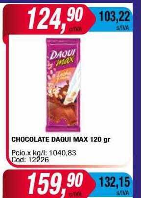 Maxiconsumo Chocolate daqui max oferta