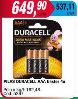 Maxiconsumo Pilas duracell aaa blister oferta