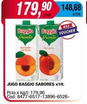 Maxiconsumo Jugo baggio sabores oferta