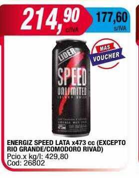 Maxiconsumo Energiz speed lata oferta