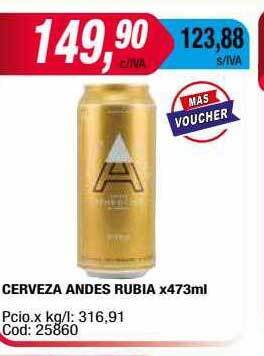 Maxiconsumo Cerveza andes rubia oferta