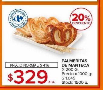 Carrefour Maxi Palmeritas de manteca oferta