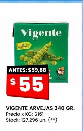 Changomas Vigente arvejas 340 gr. oferta