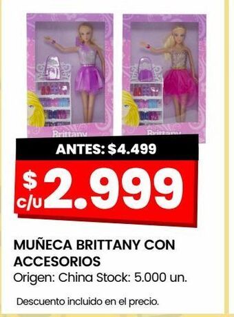 Changomas Muñeca brittany con accesorios oferta