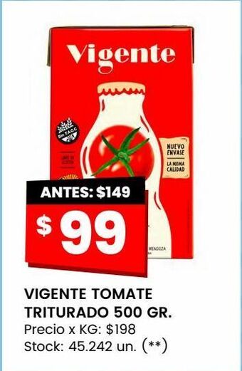 Changomas Vigente tomate triturado 500 gr. oferta