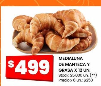 Changomas Medialuna de manteca y grasa x 12 un oferta