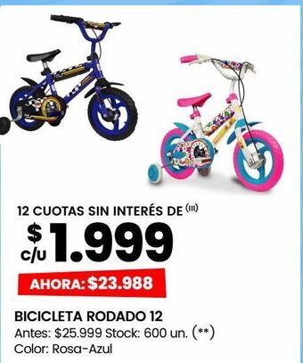 Changomas Bicicleta rodado 12 oferta