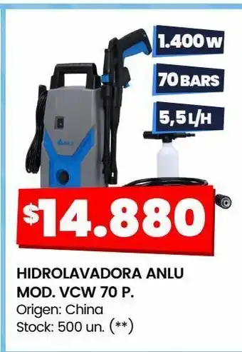 Changomas Hidrolavadora anlu mod. vcw 70 bars 1400w oferta