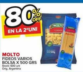 Carrefour Maxi Molto fideos varios bolsa oferta