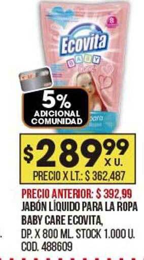 Coto Jabón líquido para la ropa baby care ecovita oferta