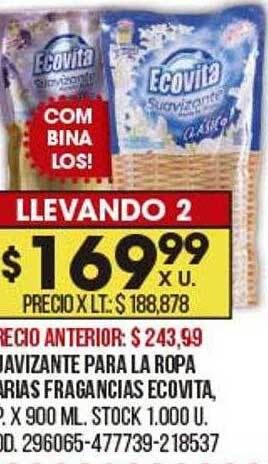 Coto Suavizante para la ropa varias fragancias ecovita oferta