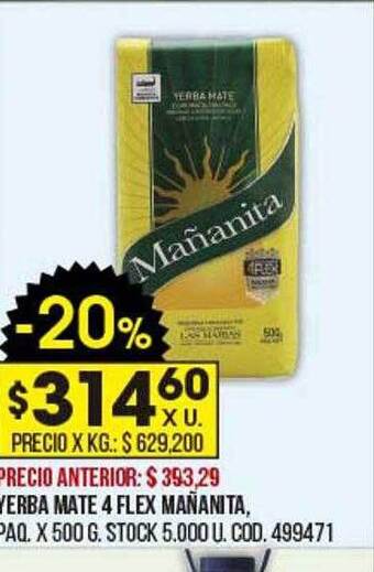 Coto Yerba mate 4 flex mañanita oferta