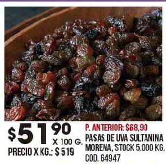 Coto Pasas de uva sultanina morena oferta