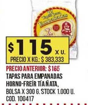 Coto Tapas para empanadas horno-freir tía ñata oferta