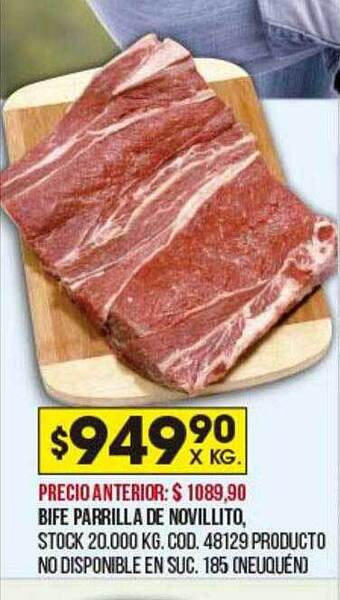 Coto Bife parrilla de novillito oferta