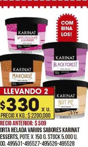 Coto Torta helada varios sabores karinat desserts oferta