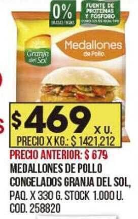 Coto Medallones de pollo congelados granja del sol oferta