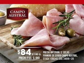 Coto Fiambre de cerdo campo austral oferta