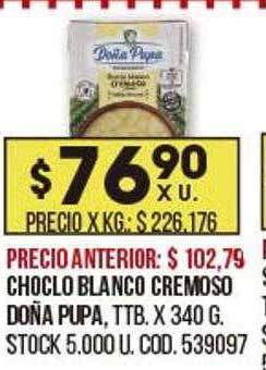 Coto Choclo blanco cremoso doña pupa oferta