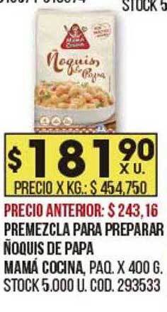Coto Premezcla para preparar ñoquis de papa mamá cocina oferta