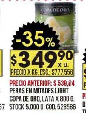 Coto Peras en mitades light copa de oro oferta