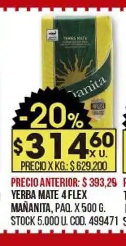 Coto Yerba mate 4 flex mañanita oferta