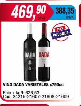 Maxiconsumo Vino dada varietales oferta