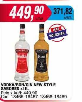 Maxiconsumo Vodka ron gin new style sabores oferta