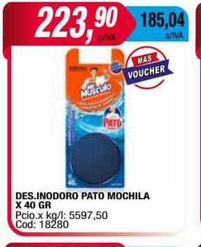 Maxiconsumo Des. inodoro pato mochila oferta