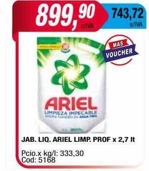 Maxiconsumo Jab. liq. ariel limp. prof oferta