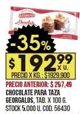 Coto Chocolate para taza georgalos oferta