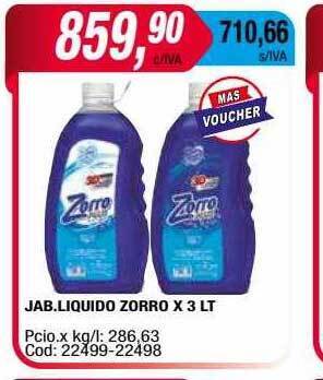 Maxiconsumo Jab. liquido zorro oferta