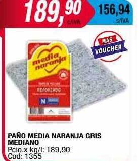 Maxiconsumo Paño media naranja gris mediano oferta