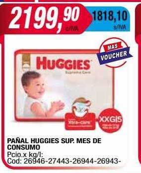 Maxiconsumo Pañal huggies sup. mes de consumo oferta