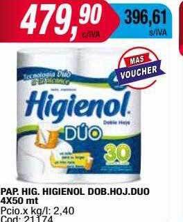 Maxiconsumo Pap hig higienol dob hoj duo oferta