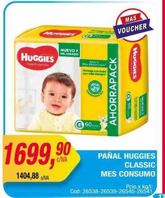 Maxiconsumo Pañal huggies classic mes consumo oferta