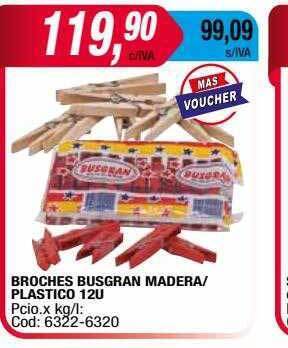 Maxiconsumo Broches busgran madera plastico oferta