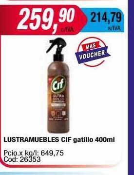 Maxiconsumo Lustramuebles cif gatillo oferta