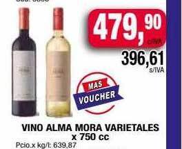 Maxiconsumo Vino alma mora varietales oferta