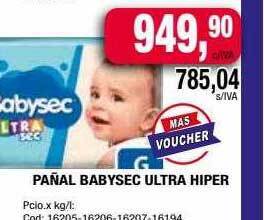 Maxiconsumo Pañal babysec ultra hiper oferta