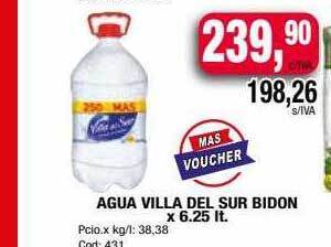 Maxiconsumo Agua villa del sur bidon oferta