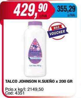 Maxiconsumo Talco johnson h. sueño oferta