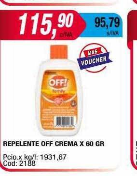 Maxiconsumo Repelente off crema oferta