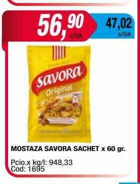 Maxiconsumo Mostaza savora sachet oferta