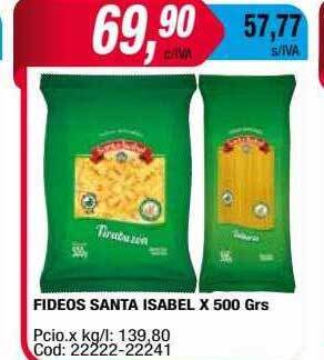 Maxiconsumo Fideos santa isabel oferta